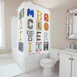 SlipperyJoe's embraces diversity cut-out letters c Shower Curtain
