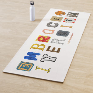 SlipperyJoe's embraces diversity cut-out letters c Yoga Mat