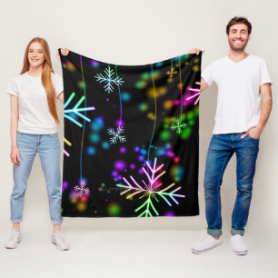 SlipperyJoe's festive lively Christmas atmosphere Fleece Blanket