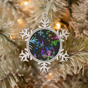 SlipperyJoe's festive lively Christmas atmosphere  Snowflake Pewter Christmas Ornament