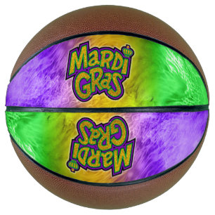 SlipperyJoe's festive Mardi Gras theme crown reinf Basketball