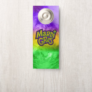 SlipperyJoe's festive Mardi Gras theme crown reinf Door Hanger