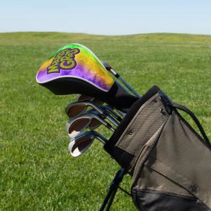 SlipperyJoe's festive Mardi Gras theme crown reinf Golf Head Cover