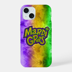 SlipperyJoe's festive Mardi Gras theme crown reinf iPhone 15 Case