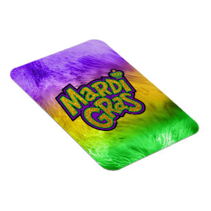 SlipperyJoe's festive Mardi Gras theme crown reinf Magnet
