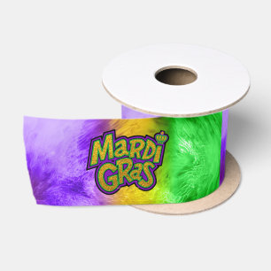 SlipperyJoe's festive Mardi Gras theme crown reinf Satin Ribbon