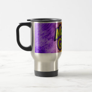 SlipperyJoe's festive Mardi Gras theme crown reinf Travel Mug