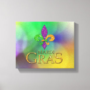 SlipperyJoe's festive Mardi Gras themed purple gre Canvas Print