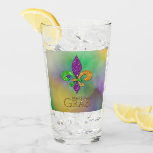 SlipperyJoe's festive Mardi Gras themed purple gre Glass