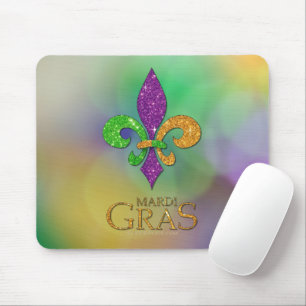 SlipperyJoe's festive Mardi Gras themed purple gre Mouse Mat