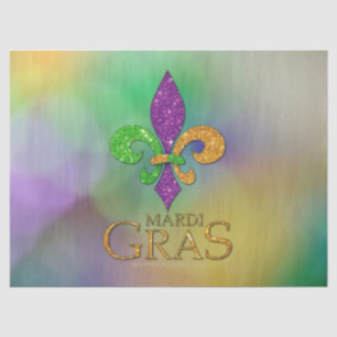 SlipperyJoe's festive Mardi Gras themed purple gre Tissue Paper