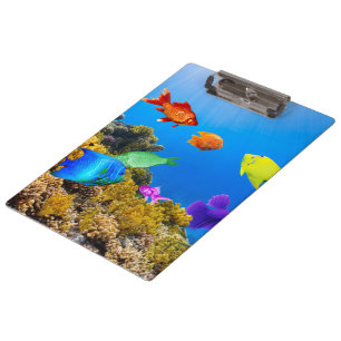 SlipperyJoe's Fish Pride tropical green blue purpl Clipboard