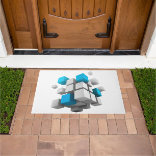 SlipperyJoe's floating cluster of cubes' size vari Doormat