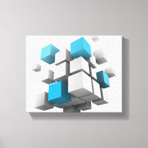 SlipperyJoe's floating cluster of cubes size varie Canvas Print