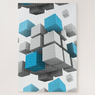 SlipperyJoe's floating cluster of cubes size varie Jigsaw Puzzle