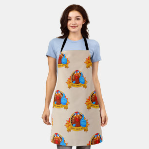 SlipperyJoe's fun cartoon-style Thanksgiving desig Apron