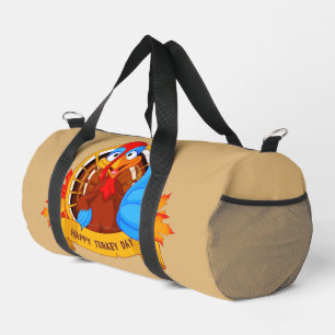 SlipperyJoe's fun cartoon-style Thanksgiving desig Duffle Bag