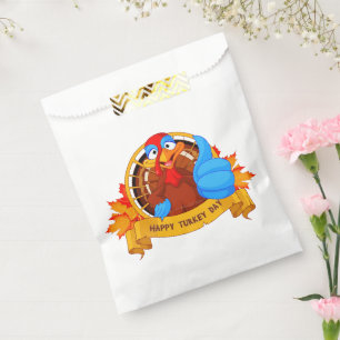 SlipperyJoe's fun cartoon-style Thanksgiving desig Favour Bags