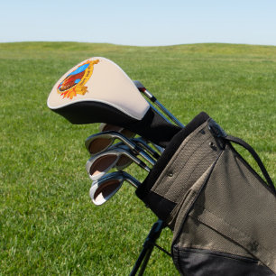 SlipperyJoe's fun cartoon-style Thanksgiving desig Golf Head Cover