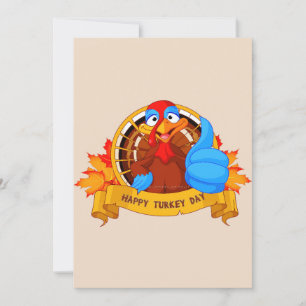 SlipperyJoe's fun cartoon-style Thanksgiving desig Holiday Card