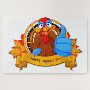 SlipperyJoe's fun cartoon-style Thanksgiving desig Jigsaw Puzzle