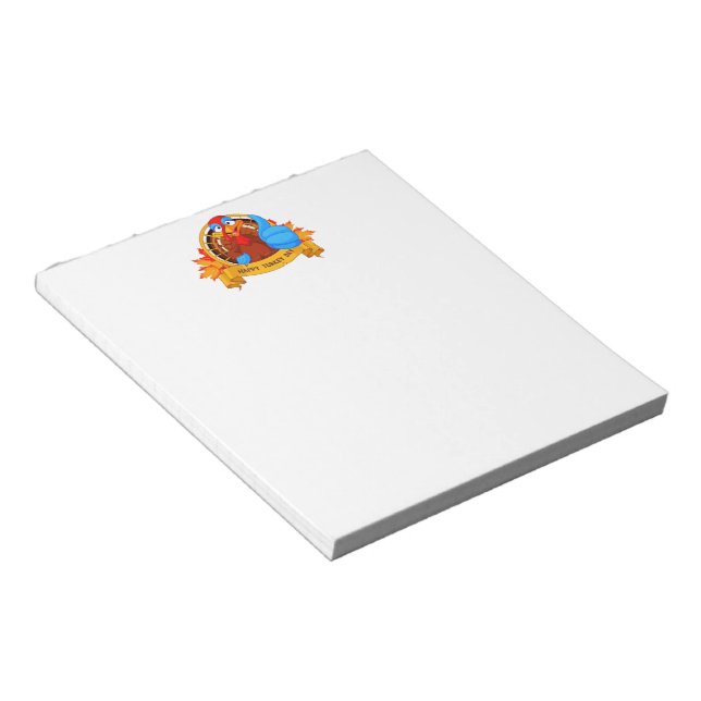 SlipperyJoe's fun cartoon-style Thanksgiving desig Notepad (Angled)