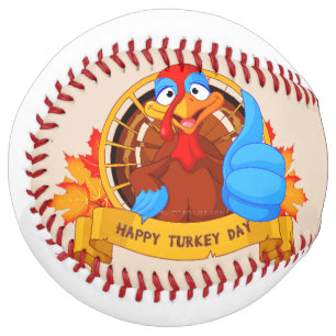 SlipperyJoe's fun cartoon-style Thanksgiving desig Softball
