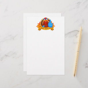 SlipperyJoe's fun cartoon-style Thanksgiving desig Stationery