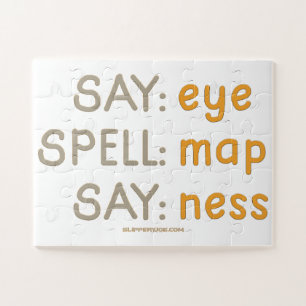SlipperyJoe's funny joke saying spell say word art Jigsaw Puzzle