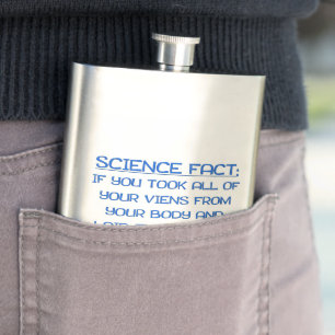 SlipperyJoe's funny saying science fact blue remov Hip Flask
