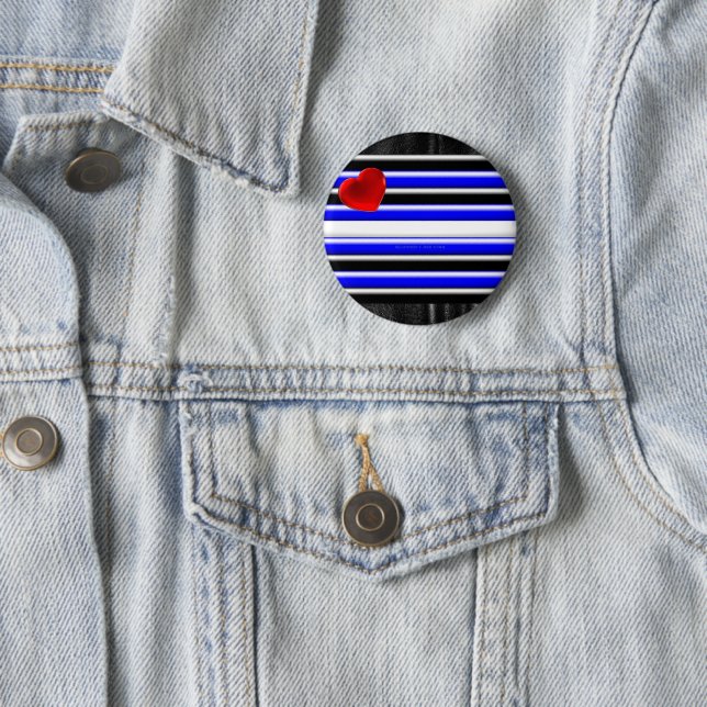 SlipperyJoe's Gay Leather Pride flag black royal b 6 Cm Round Badge (In Situ)