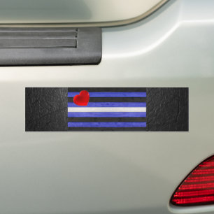 SlipperyJoe's Gay Leather Pride flag black royal b Bumper Sticker
