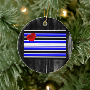SlipperyJoe's Gay Leather Pride flag black royal b Ceramic Tree Decoration