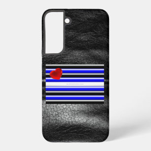 SlipperyJoe's Gay Leather Pride flag black royal b Samsung Galaxy Case