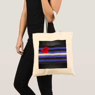 SlipperyJoe's Gay Leather Pride flag black royal b Tote Bag
