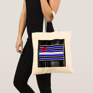 SlipperyJoe's Gay Leather Pride flag black royal b Tote Bag