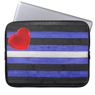 SlipperyJoe's Gay Leather Pride flag black royal  Laptop Sleeve