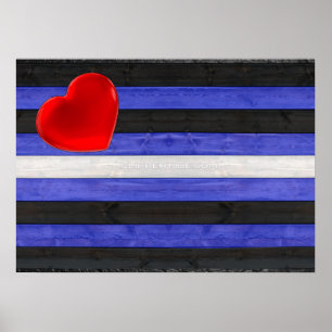 SlipperyJoe's Gay Leather Pride flag black royal  Poster