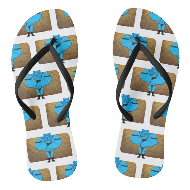 SlipperyJoe's gay muscle bear cartoon thong leathe (Footbed)