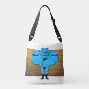 SlipperyJoe's gay muscle bear cartoon thong leathe Crossbody Bag