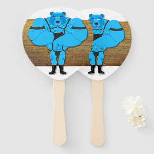 SlipperyJoe's gay muscle bear cartoon thong leathe Hand Fan