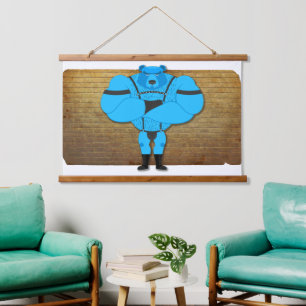 SlipperyJoe's gay muscle bear cartoon thong leathe Hanging Tapestry
