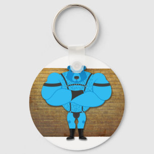 SlipperyJoe's gay muscle bear cartoon thong leathe Key Ring
