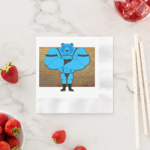 SlipperyJoe's gay muscle bear cartoon thong leathe Napkin