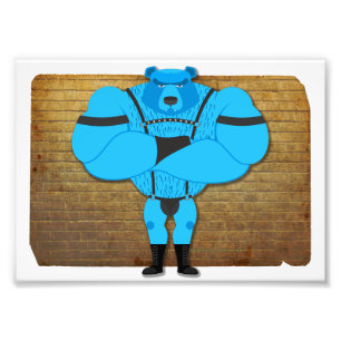 SlipperyJoe's gay muscle bear cartoon thong leathe Photo Print
