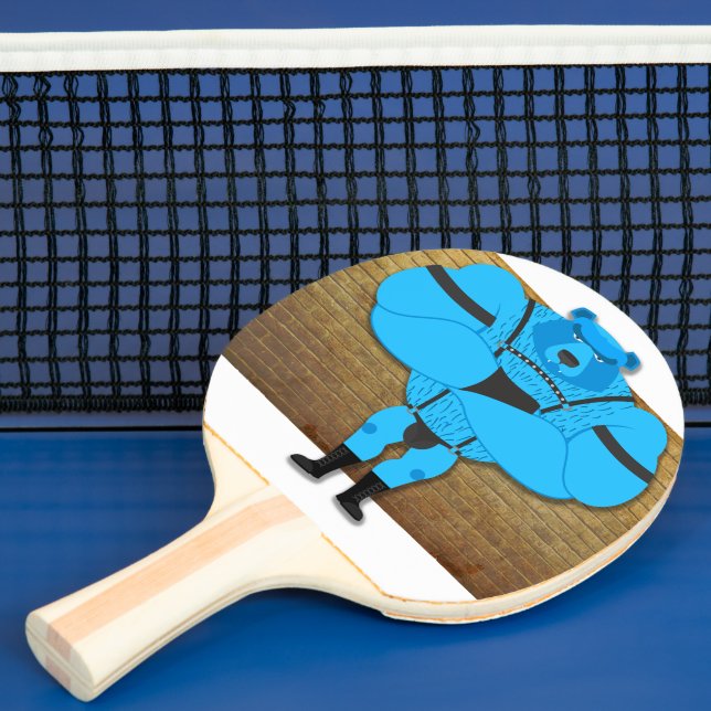 SlipperyJoe's gay muscle bear cartoon thong leathe Ping Pong Paddle (Insitu)