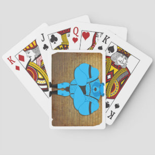 SlipperyJoe's gay muscle bear cartoon thong leathe Playing Cards