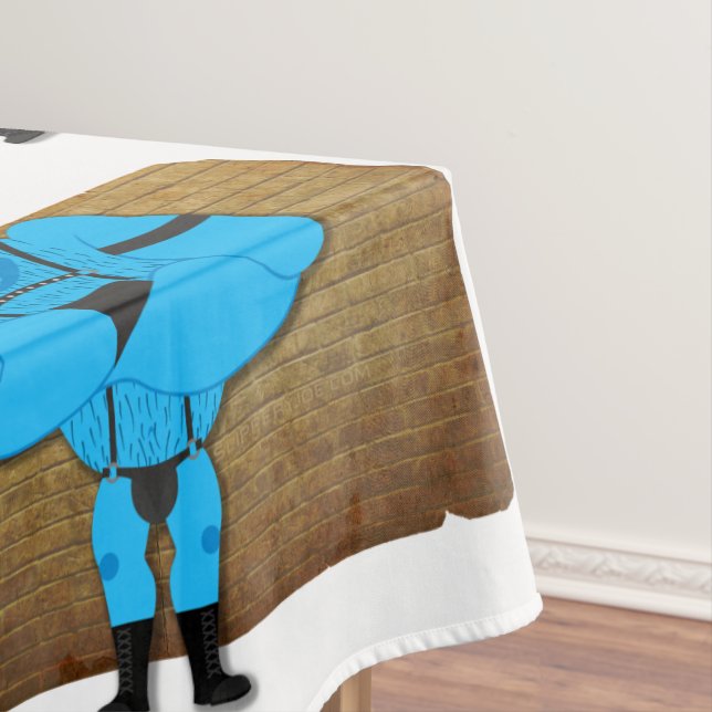 SlipperyJoe's gay muscle bear cartoon thong leathe Tablecloth (In Situ)