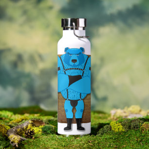 SlipperyJoe's gay muscle bear cartoon thong leathe Water Bottle