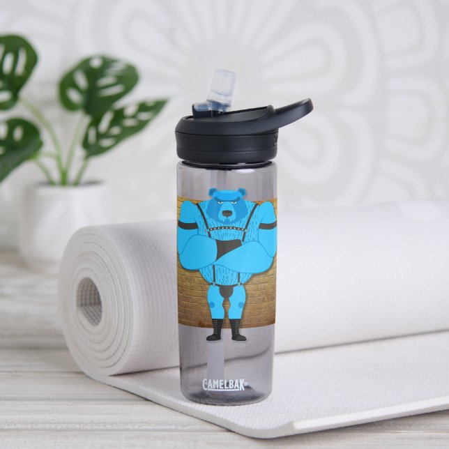 SlipperyJoe's gay muscle bear cartoon thong leathe Water Bottle (Yoga)